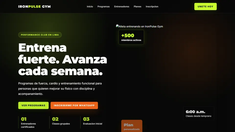 Vista previa de React Gimnasio Basico