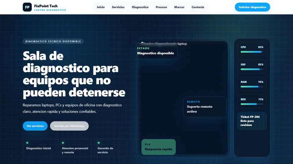 Vista previa de React Servicio Tecnico Basico